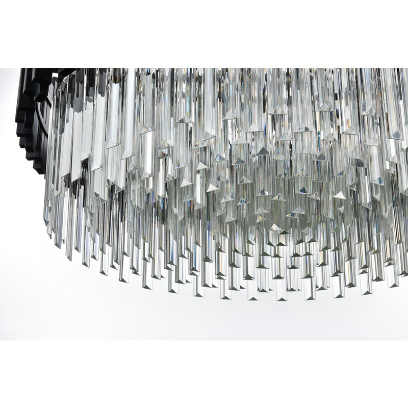 Elegant Lighting Willow 10 Light 32" Chandelier, Black/Clear