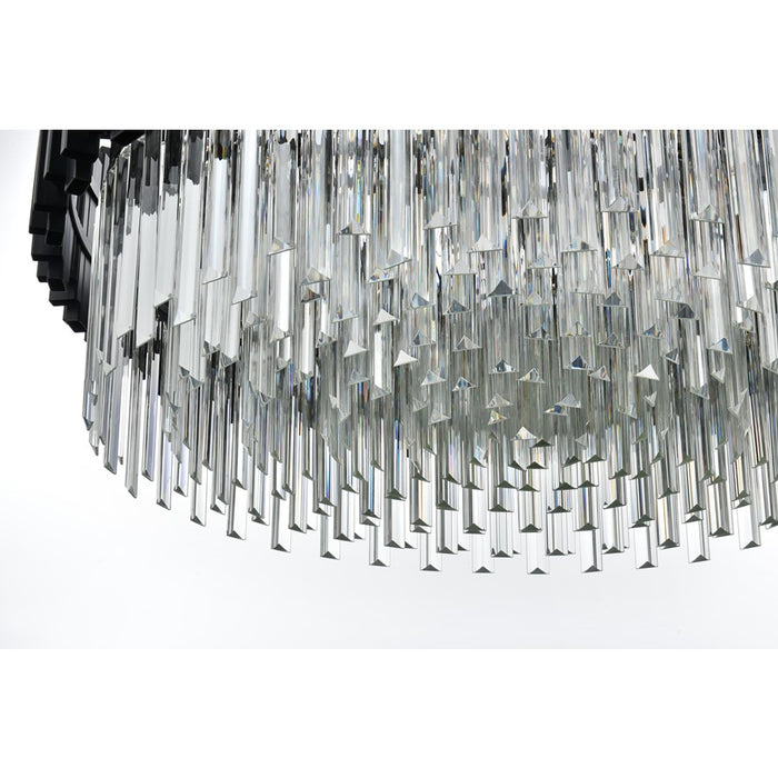 Elegant Lighting Willow 10 Light 32" Chandelier, Black/Clear