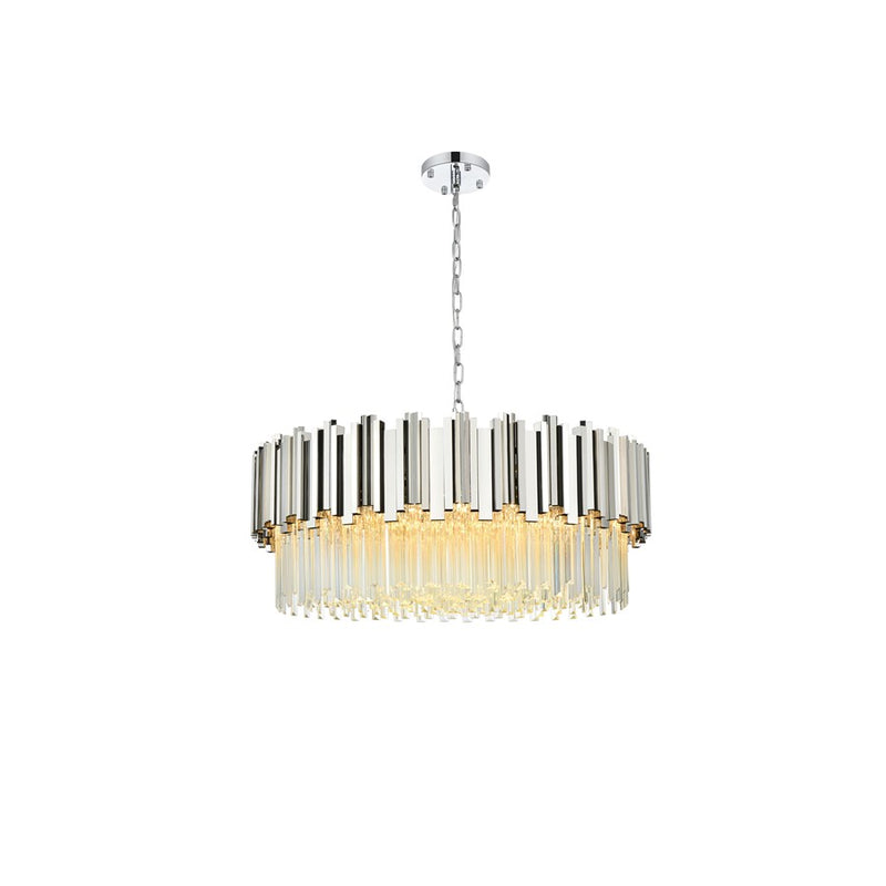 Elegant Lighting Willow 10 Light 32" Chandelier, Chrome/Clear