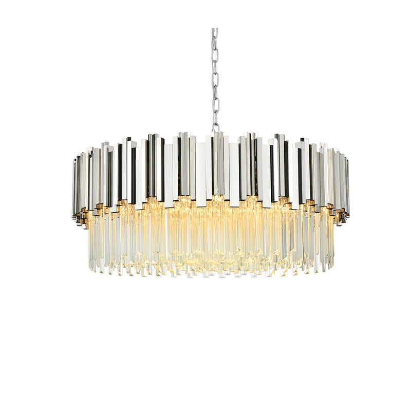 Elegant Lighting Willow 10 Light 32" Chandelier, Chrome/Clear