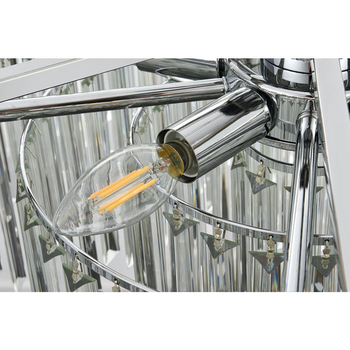 Elegant Lighting Willow 10 Light 32" Chandelier, Chrome/Clear