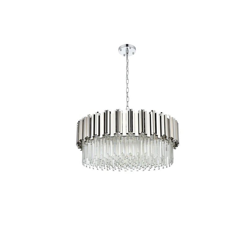 Elegant Lighting Willow 10 Light 32" Chandelier, Chrome/Clear