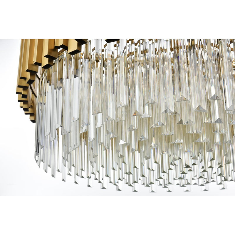 Elegant Lighting Willow 10 Light 32" Chandelier, Satin Gold/Clear