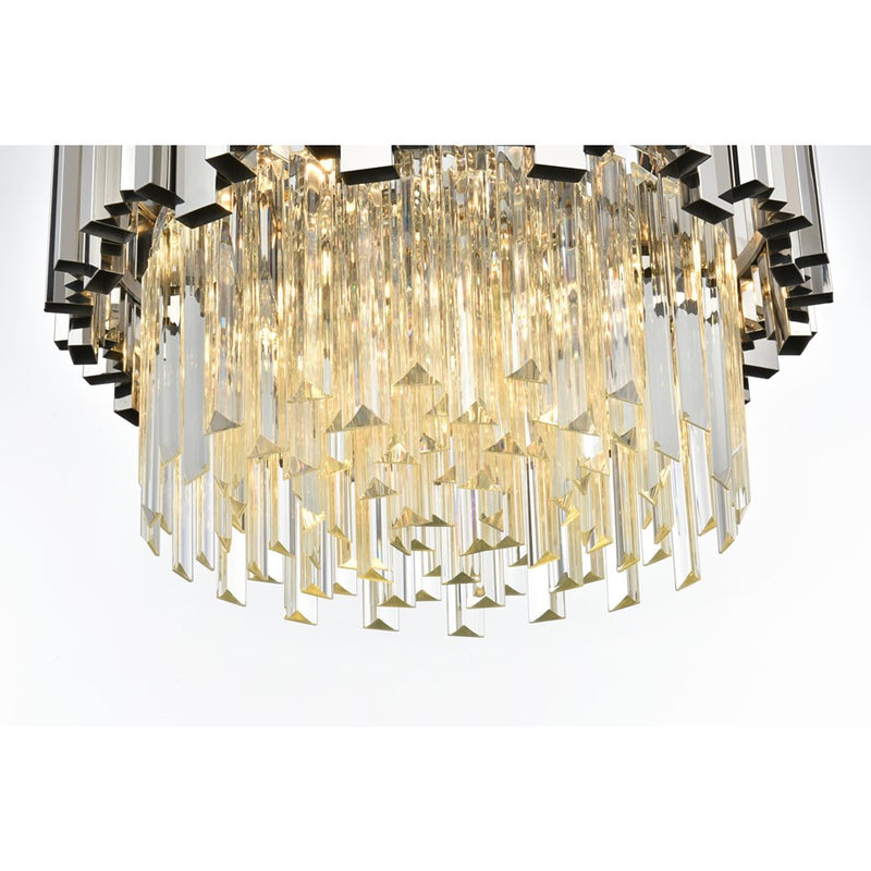 Elegant Lighting Willow 4 Light 16" Flush Mount, Chrome/Clear