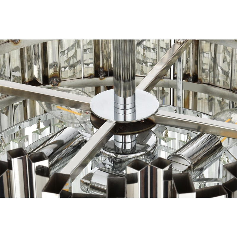 Elegant Lighting Willow 4 Light 16" Flush Mount, Chrome/Clear