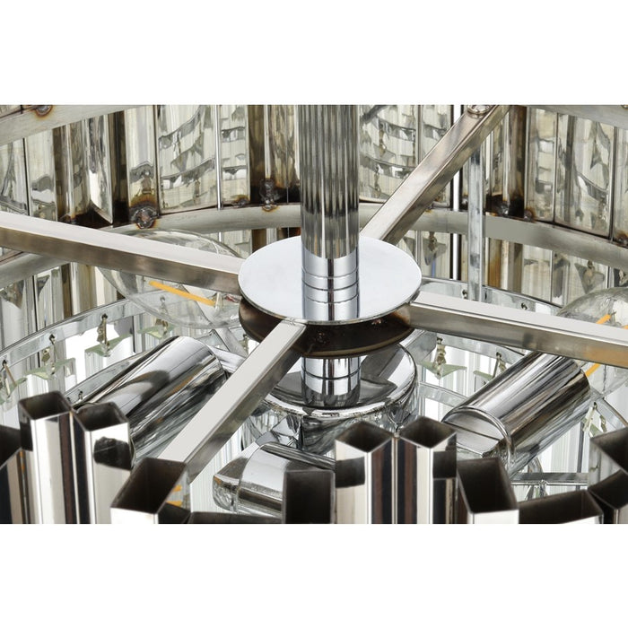 Elegant Lighting Willow 4 Light 16" Flush Mount, Chrome/Clear