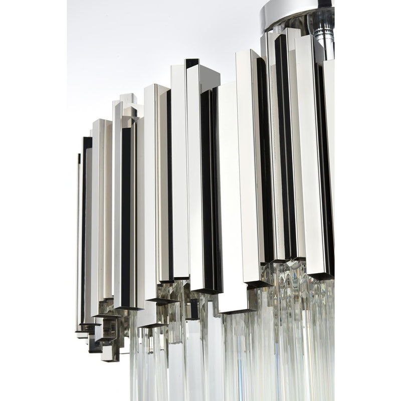 Elegant Lighting Willow 4 Light 16" Flush Mount, Chrome/Clear
