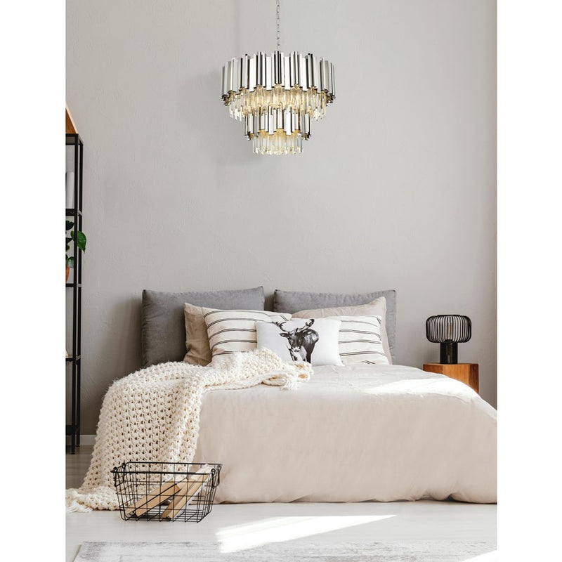 Elegant Lighting Willow 8 Light 2 Tier 24" Chandelier, Chrome/Clear