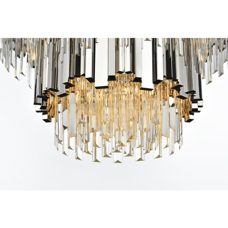 Elegant Lighting Willow 8 Light 2 Tier 24" Chandelier, Chrome/Clear