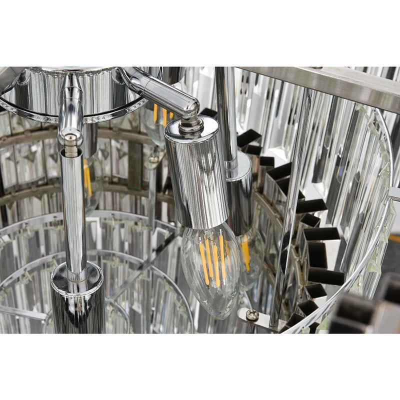 Elegant Lighting Willow 8 Light 2 Tier 24" Chandelier, Chrome/Clear
