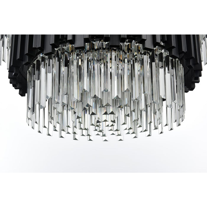 Elegant Lighting Willow 12 Light 32" Chandelier, Black/Clear