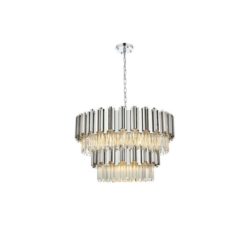 Elegant Lighting Willow 12 Light 32" Chandelier, Chrome/Clear