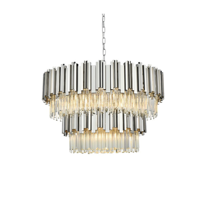 Elegant Lighting Willow 12 Light 32" Chandelier, Chrome/Clear