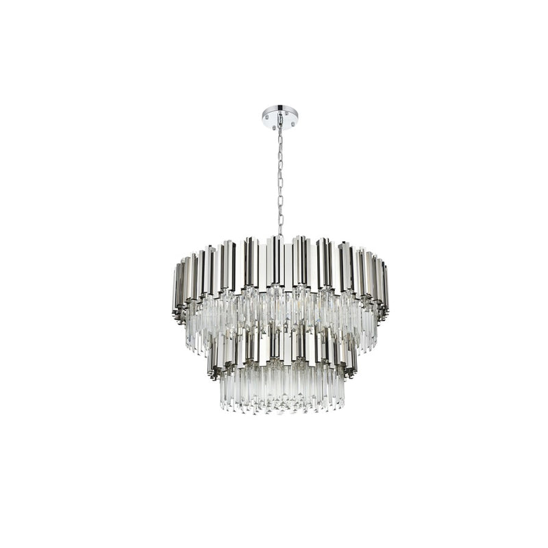 Elegant Lighting Willow 12 Light 32" Chandelier, Chrome/Clear