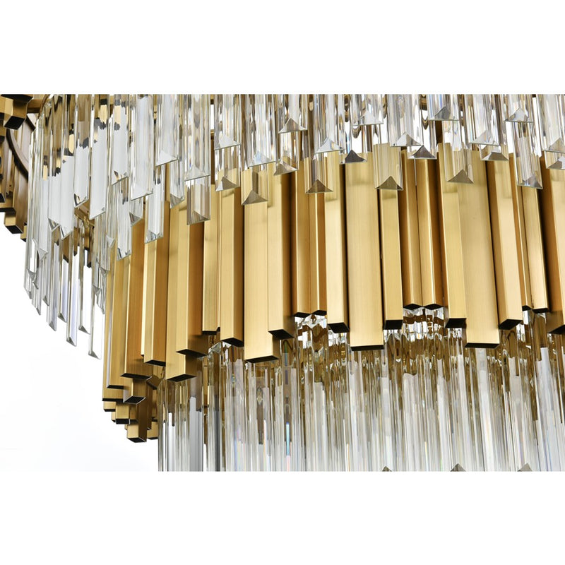 Elegant Lighting Willow 12 Light 32" Chandelier, Satin Gold/Clear