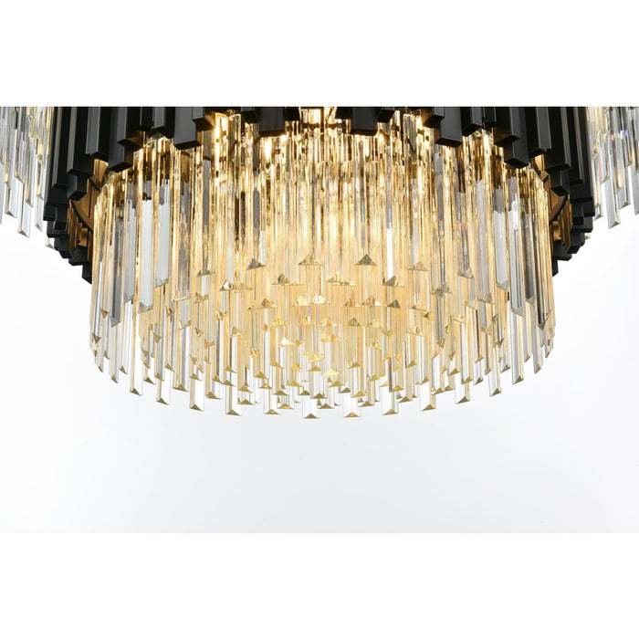 Elegant Lighting Willow 16 Light 40" Chandelier, Black/Clear