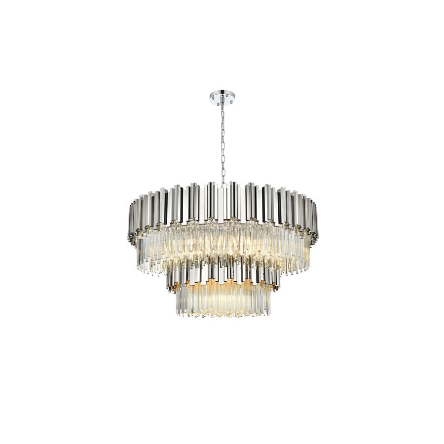 Elegant Lighting Willow 16 Light 40" Chandelier, Chrome/Clear