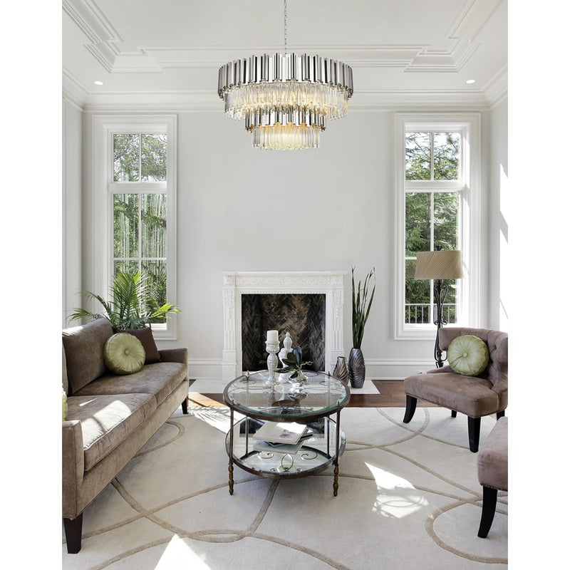 Elegant Lighting Willow 16 Light 40" Chandelier, Chrome/Clear