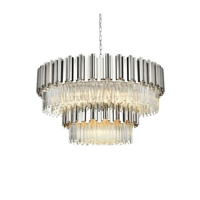 Elegant Lighting Willow 16 Light 40" Chandelier, Chrome/Clear