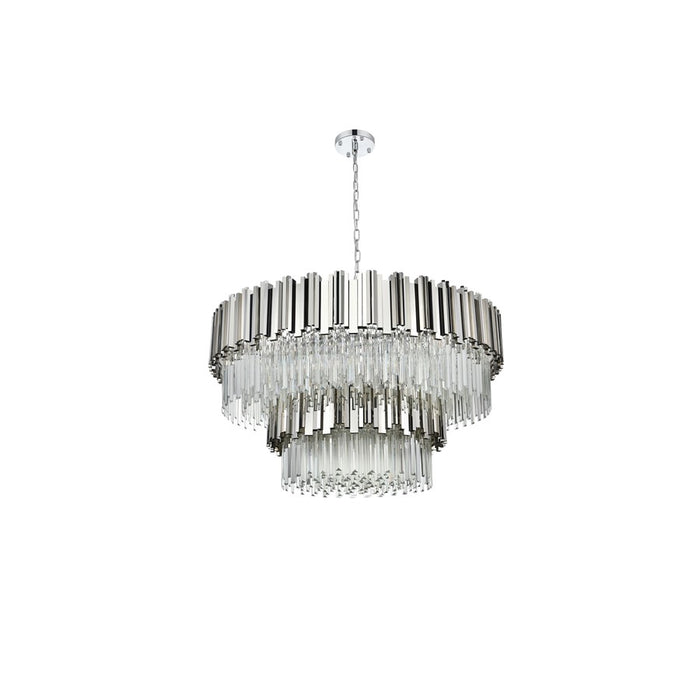 Elegant Lighting Willow 16 Light 40" Chandelier, Chrome/Clear