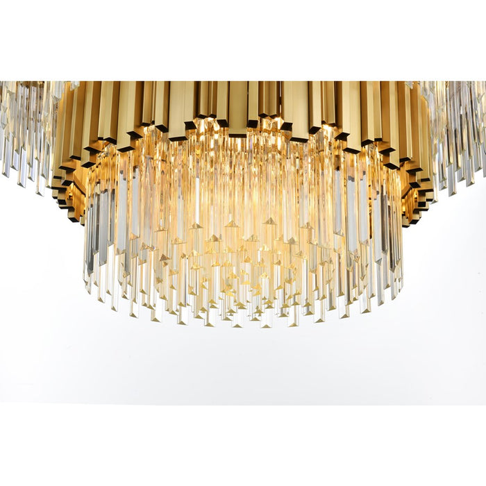 Elegant Lighting Willow 16 Light 40" Chandelier, Satin Gold/Clear