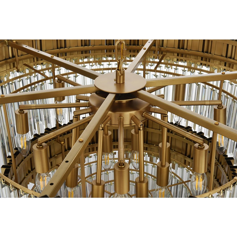 Elegant Lighting Willow 16 Light 40" Chandelier, Satin Gold/Clear