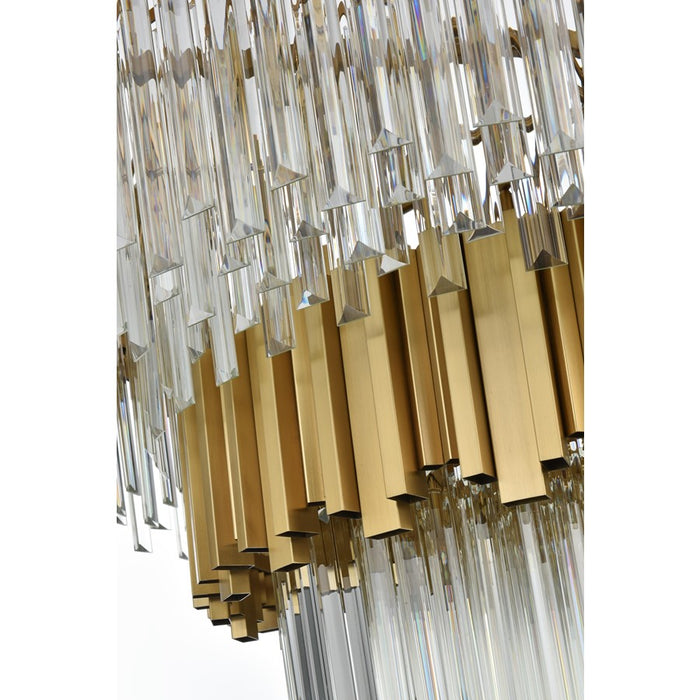 Elegant Lighting Willow 16 Light 40" Chandelier, Satin Gold/Clear