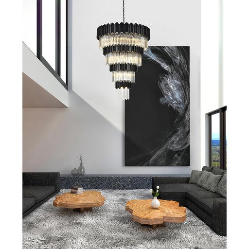 Elegant Lighting Willow 27 Light 40" Chandelier, Black/Clear