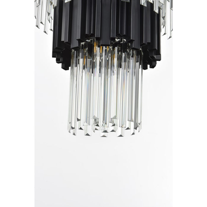 Elegant Lighting Willow 27 Light 40" Chandelier, Black/Clear