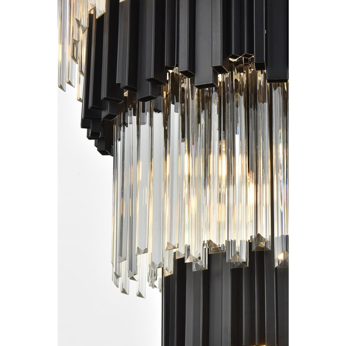 Elegant Lighting Willow 27 Light 40" Chandelier, Black/Clear