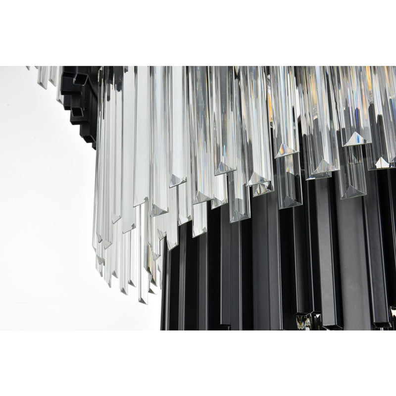 Elegant Lighting Willow 27 Light 40" Chandelier, Black/Clear