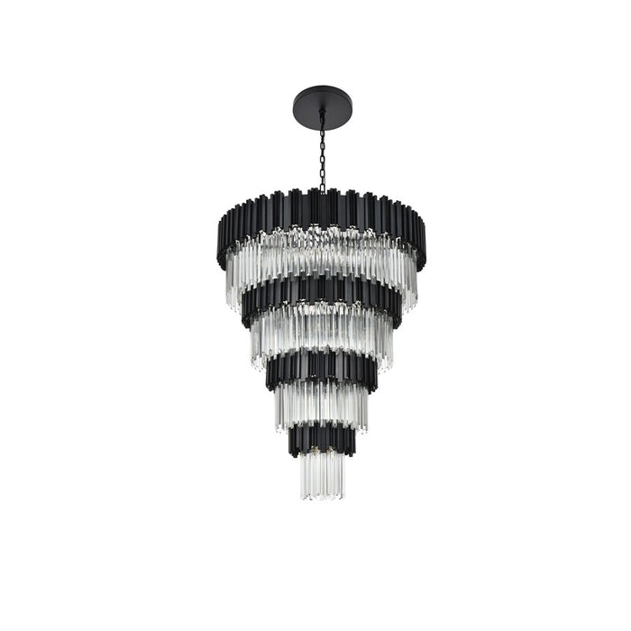 Elegant Lighting Willow 27 Light 40" Chandelier, Black/Clear