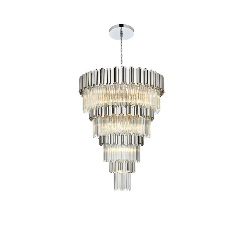 Elegant Lighting Willow 27 Light 40" Chandelier, Chrome/Clear