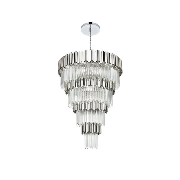 Elegant Lighting Willow 27 Light 40" Chandelier, Chrome/Clear