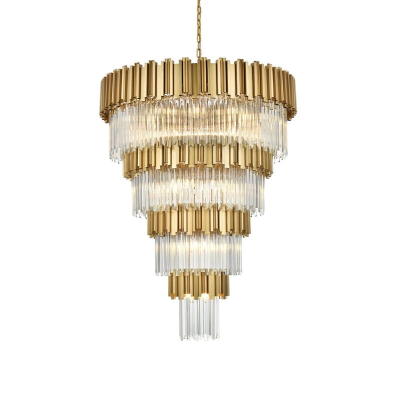 Elegant Lighting Willow 27 Light 40" Chandelier, Satin Gold/Clear