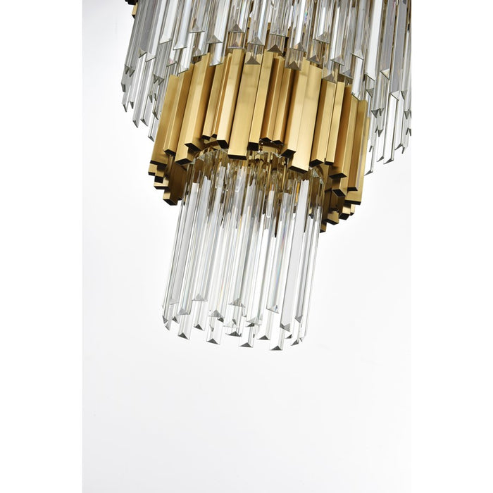 Elegant Lighting Willow 27 Light 40" Chandelier, Satin Gold/Clear