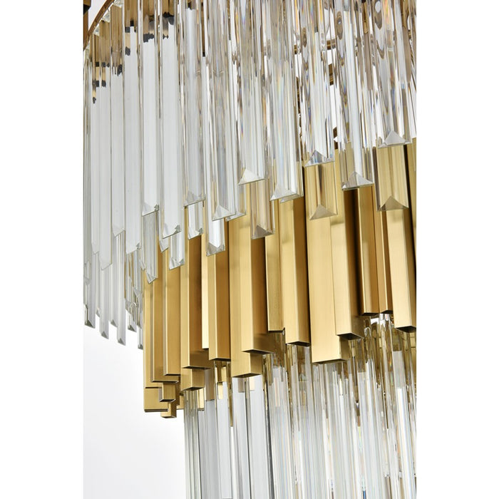 Elegant Lighting Willow 27 Light 40" Chandelier, Satin Gold/Clear
