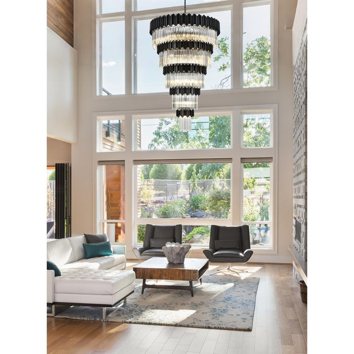 Elegant Lighting Willow 39 Light 48" Chandelier, Black/Clear