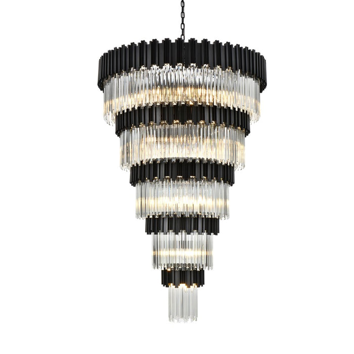 Elegant Lighting Willow 39 Light 48" Chandelier, Black/Clear