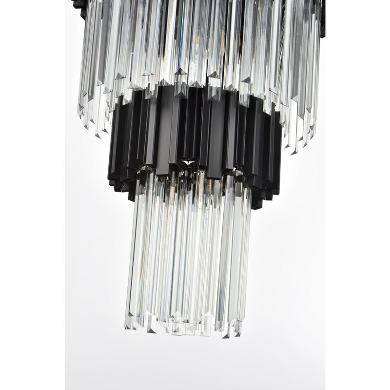 Elegant Lighting Willow 39 Light 48" Chandelier, Black/Clear