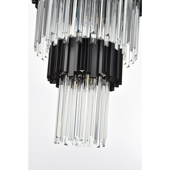 Elegant Lighting Willow 39 Light 48" Chandelier, Black/Clear