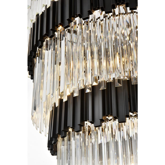 Elegant Lighting Willow 39 Light 48" Chandelier, Black/Clear