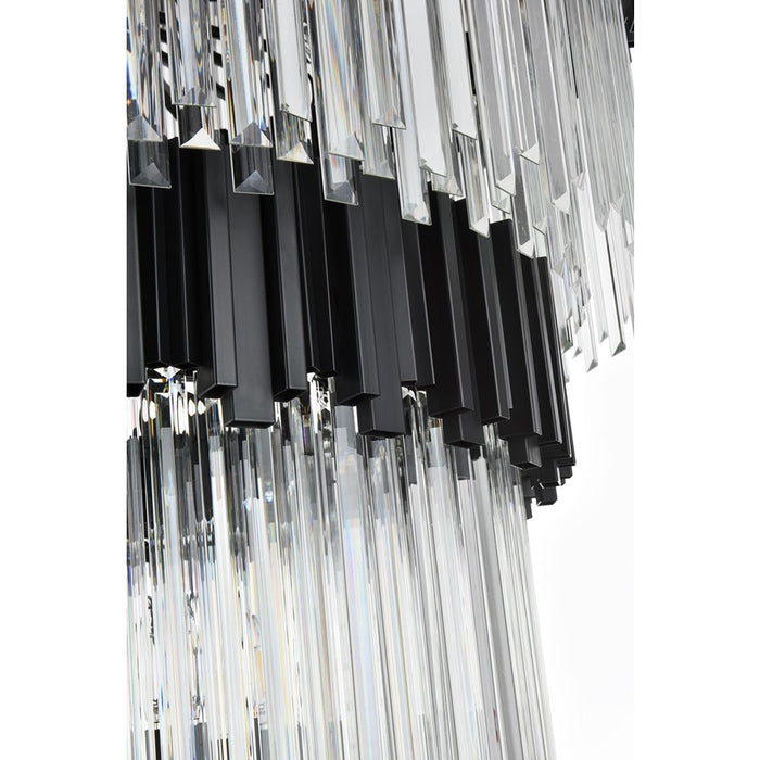 Elegant Lighting Willow 39 Light 48" Chandelier, Black/Clear