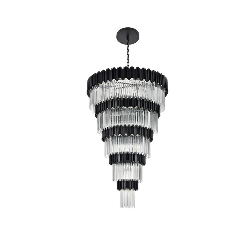 Elegant Lighting Willow 39 Light 48" Chandelier, Black/Clear