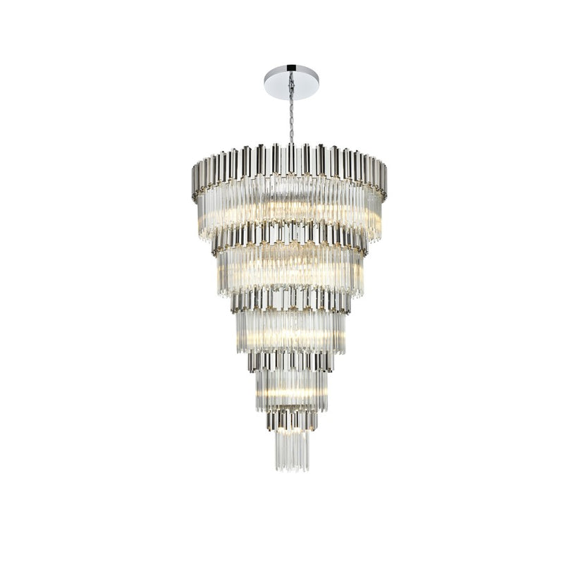 Elegant Lighting Willow 39 Light 48" Chandelier, Chrome/Clear