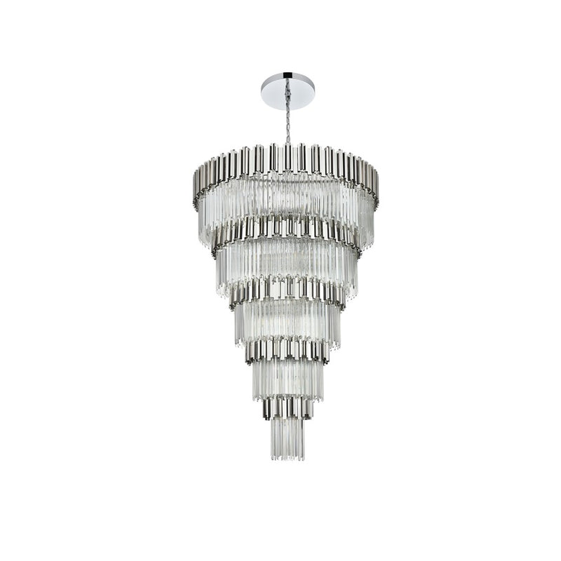 Elegant Lighting Willow 39 Light 48" Chandelier, Chrome/Clear