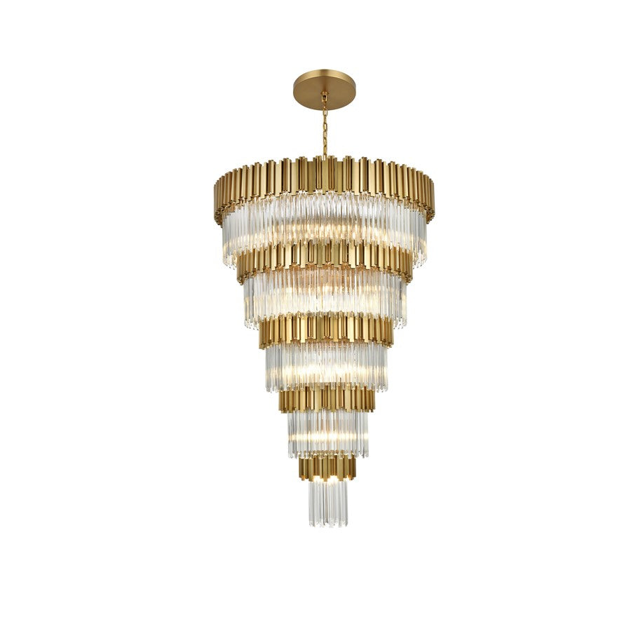 Elegant Lighting Willow 39 Light 48" Chandelier, Satin Gold/Clear - 3400GR48SG