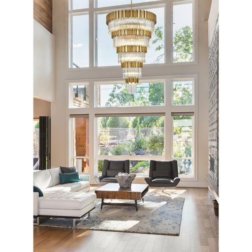 Elegant Lighting Willow 39 Light 48" Chandelier, Satin Gold/Clear