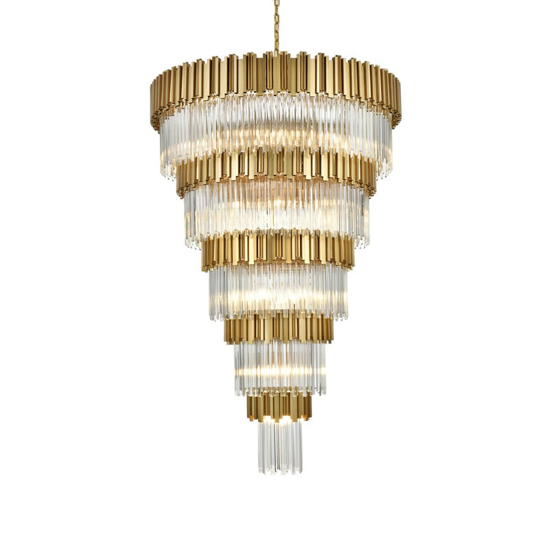 Elegant Lighting Willow 39 Light 48" Chandelier, Satin Gold/Clear