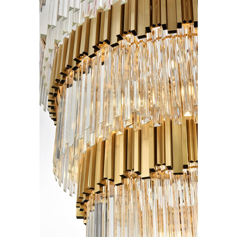Elegant Lighting Willow 39 Light 48" Chandelier, Satin Gold/Clear